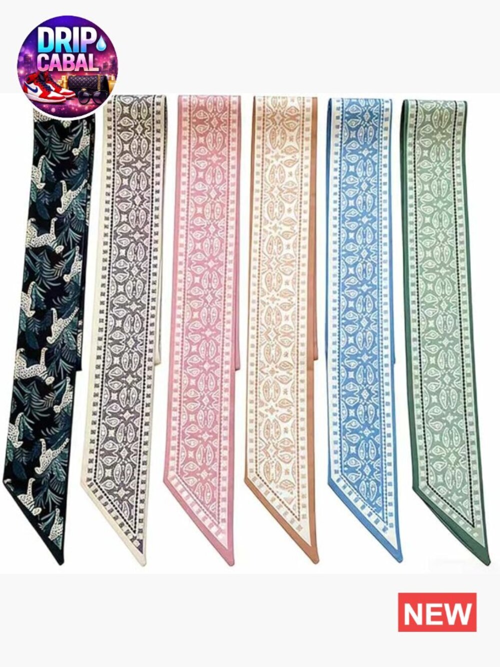 Multifunctional Fashion Scarf Set Lightweight Silk Hair Scarf Bohemian Style